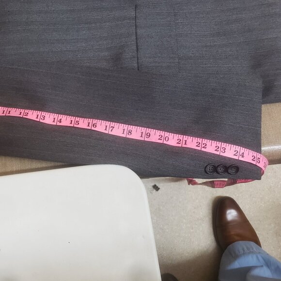 Kuppenheimer Suit 42 33x30 Mens Gray Herringbone & Stripe Vintage - Picture 9 of 16